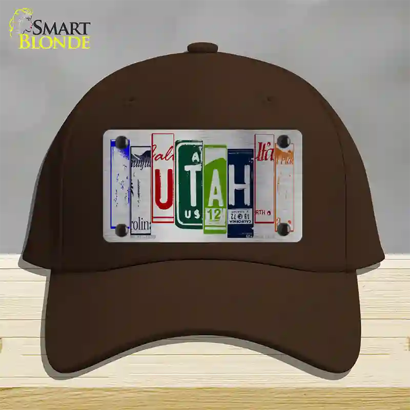 Utah License Plate Art Novelty License Plate Hat Cotton / Dark Brown