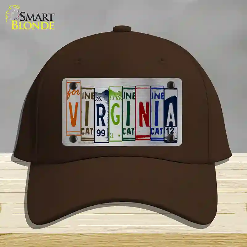 Virginia License Plate Art Novelty License Plate Hat Cotton / Dark Brown