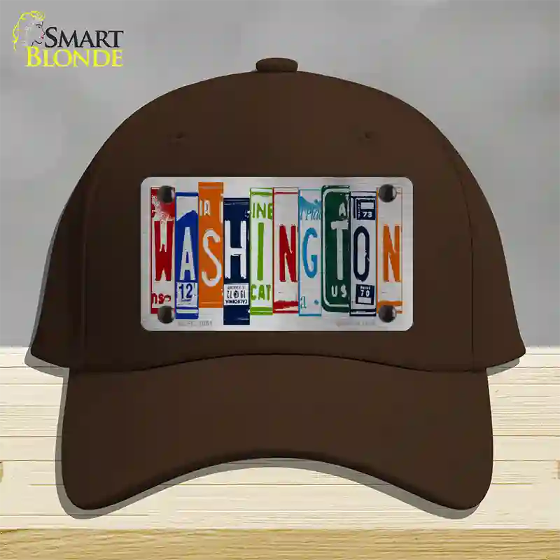 Washington License Plate Art Novelty License Plate Hat Cotton / Dark Brown