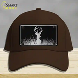 Deer Black Brushed Chrome Novelty License Plate Hat Cotton / Dark Brown