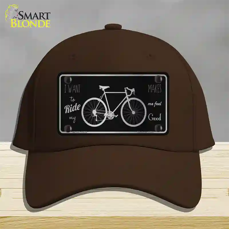 Bike Black Brushed Chrome Novelty License Plate Hat Cotton / Dark Brown