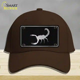 Scorpion Black Brushed Chrome Novelty License Plate Hat Cotton / Dark Brown