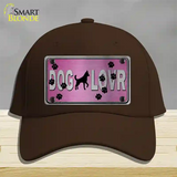 Dog Lover Pink Brushed Chrome Novelty License Plate Hat Tag Cotton / Dark Brown