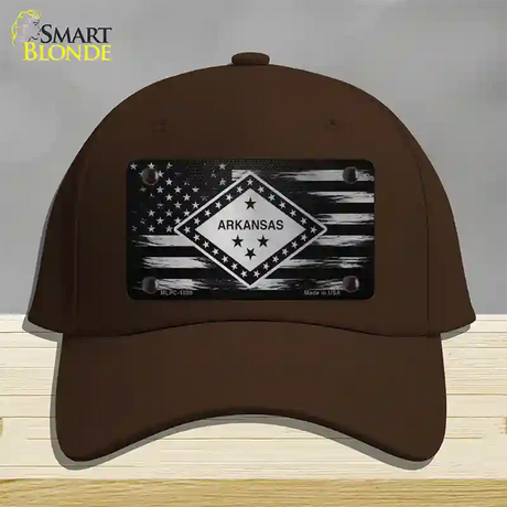 Arkansas Carbon Fiber Novelty License Plate Hat Cotton / Dark Brown