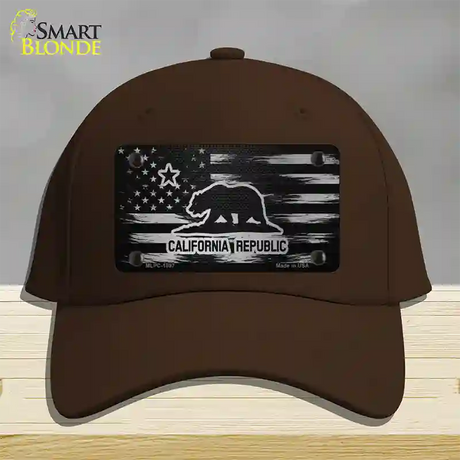 California Carbon Fiber Novelty License Plate Hat Cotton / Dark Brown