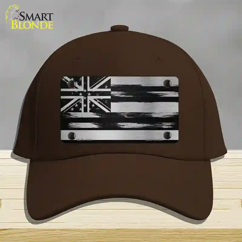 Hawaii Carbon Fiber Novelty License Plate Hat Cotton / Dark Brown