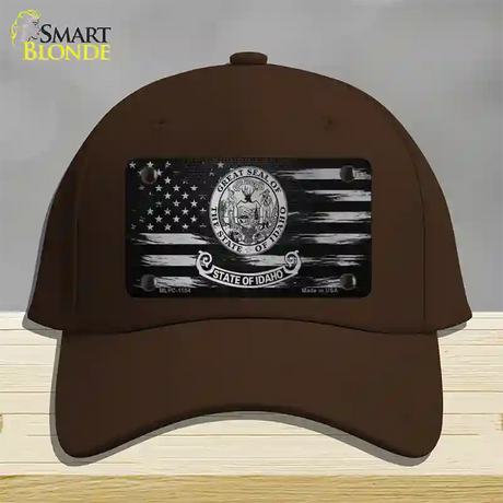 Idaho Carbon Fiber Novelty License Plate Hat Cotton / Dark Brown