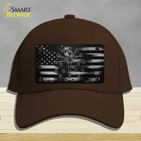 Indiana Carbon Fiber Novelty License Plate Hat Cotton / Dark Brown