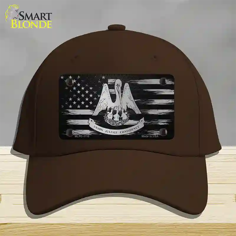 Louisiana Carbon Fiber Novelty License Plate Hat Cotton / Dark Brown