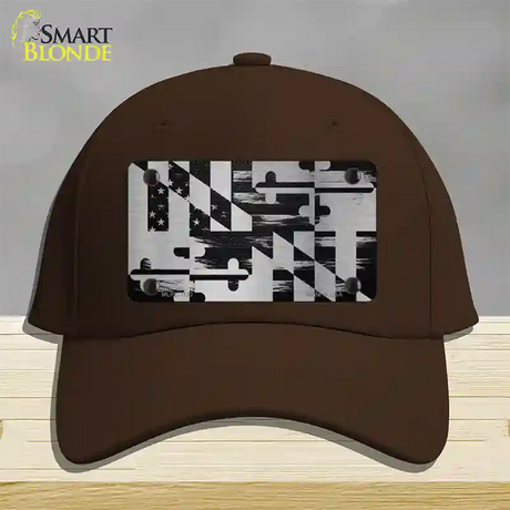 Maryland Carbon Fiber Novelty License Plate Hat Cotton / Dark Brown