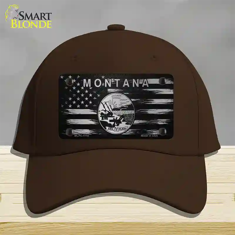 Montana Carbon Fiber Novelty License Plate Hat Cotton / Dark Brown