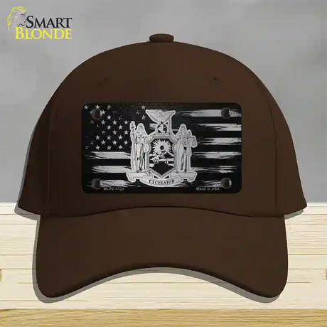 New York Carbon Fiber Novelty License Plate Hat Cotton / Dark Brown