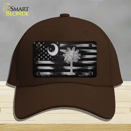 South Carolina Carbon Fiber Novelty License Plate Hat Cotton / Dark Brown