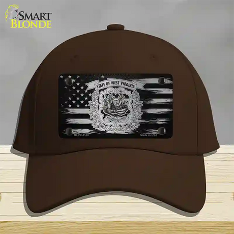 West Virginia Carbon Fiber Novelty License Plate Hat Cotton / Dark Brown