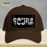 Scuba Brushed Chrome Novelty License Plate Hat Cotton / Dark Brown