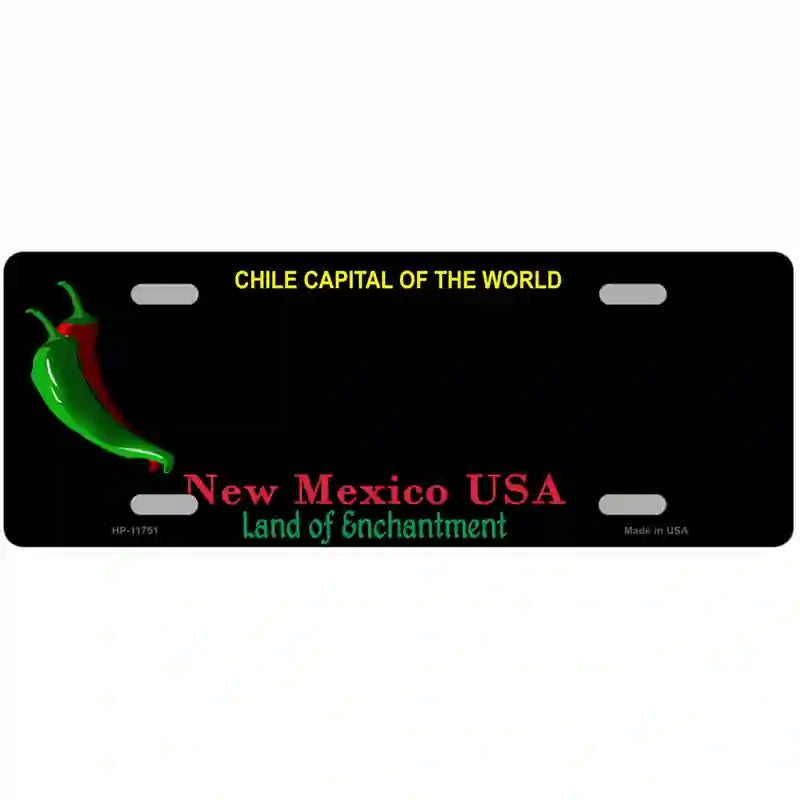 New Mexico Blank Black State License Plate