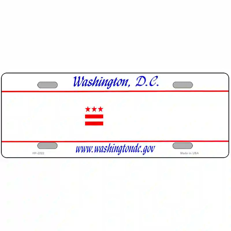 Washington DC State Novelty Blank Metal License Plate