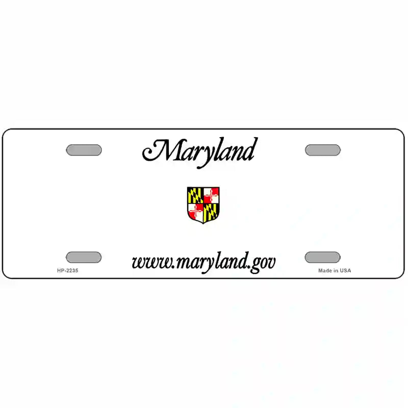 Maryland Novelty State Blank Metal License Plate