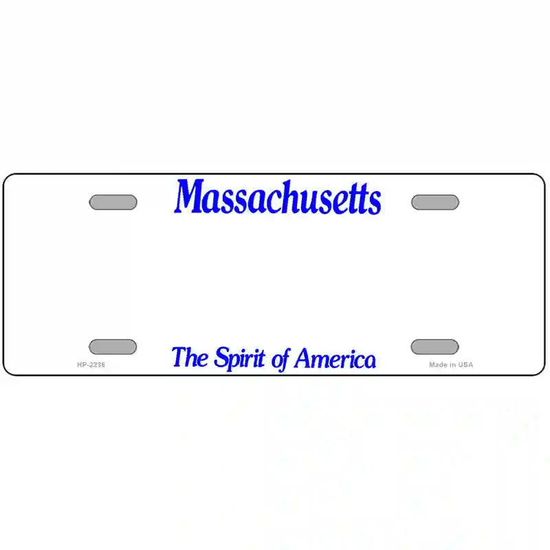 Massachusetts Novelty State Blank Metal License Plate