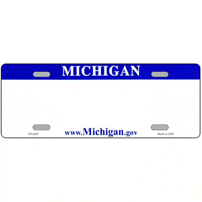 Michigan Blue Blank Novelty Metal License Plate