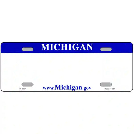 Michigan Blue Blank Novelty Metal License Plate