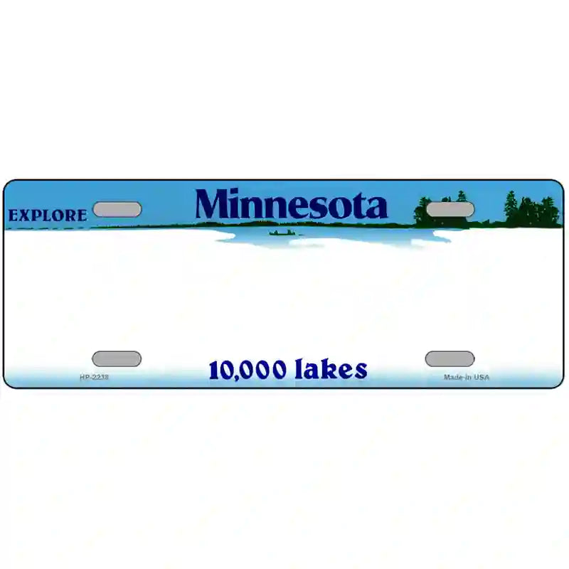 Minnesota Novelty State Blank Metal License Plate