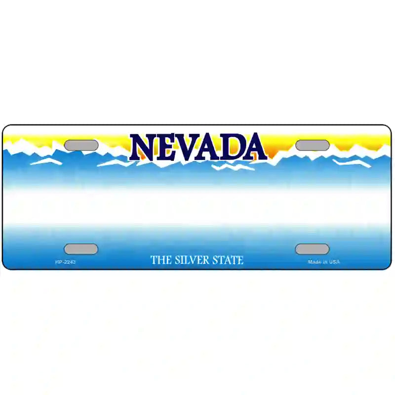 Nevada Novelty State Blank Metal License Plate