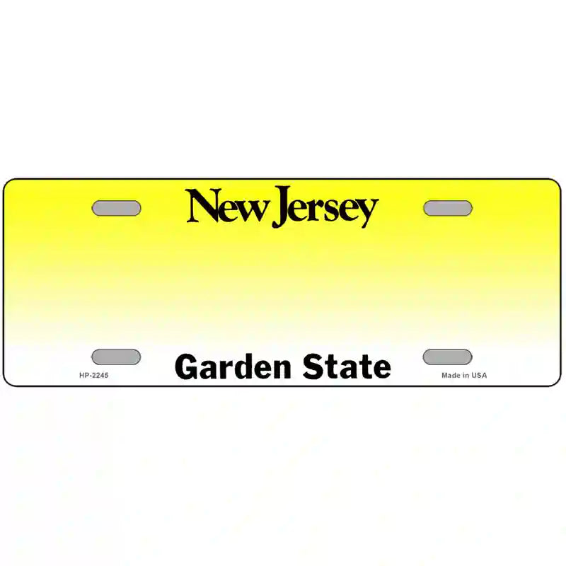 New Jersey Novelty State Blank Metal License Plate