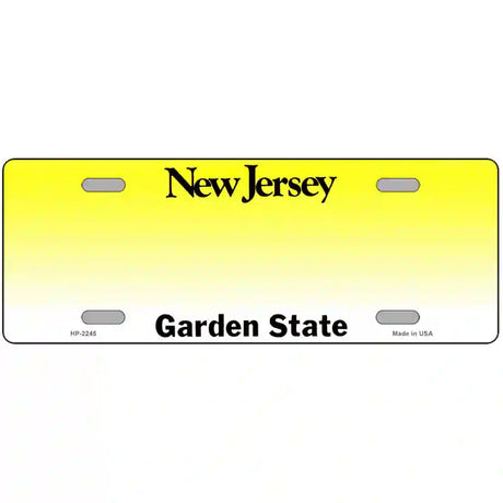 New Jersey Novelty State Blank Metal License Plate