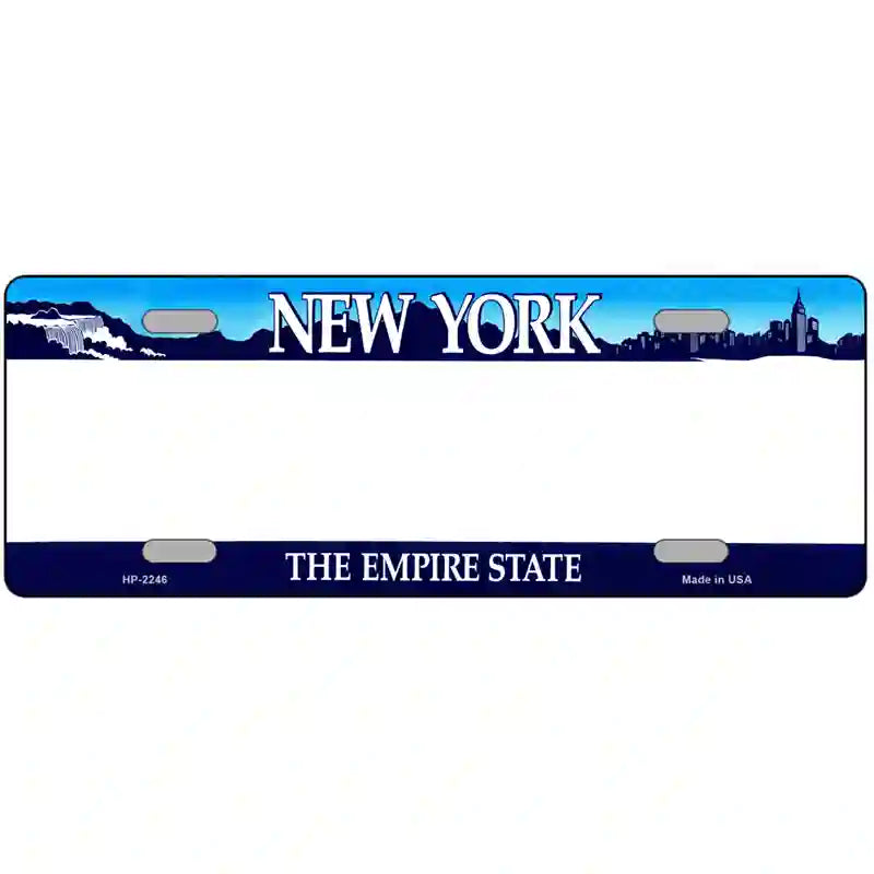 New York State Novelty State Blank Metal License Plate