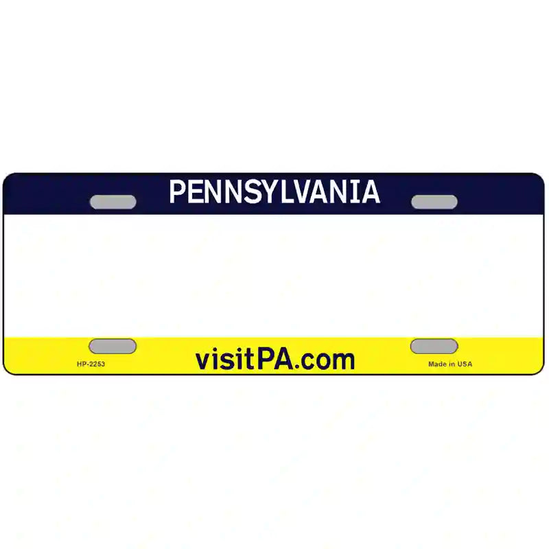 Pennsylvania Novelty State Blank Metal License Plate