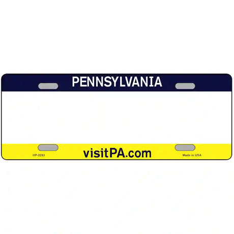 Pennsylvania Novelty State Blank Metal License Plate