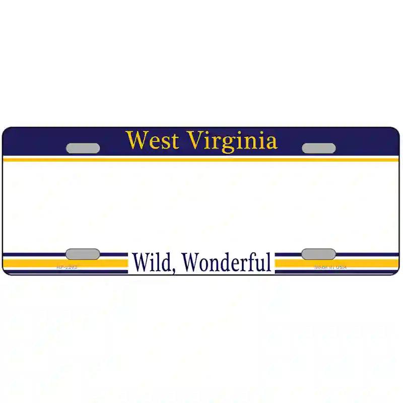 West Virginia Novelty State Blank Metal License Plate