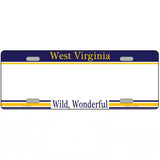 West Virginia Novelty State Blank Metal License Plate