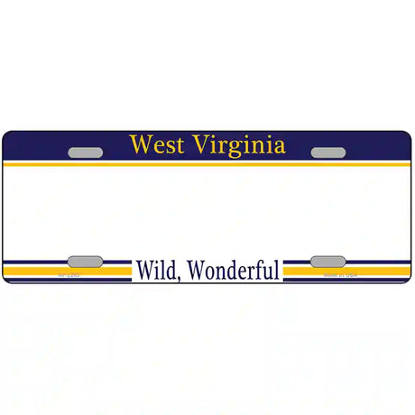 West Virginia Novelty State Blank Metal License Plate