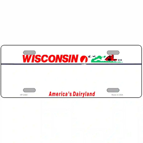 Wisconsin Novelty State Blank Metal License Plate