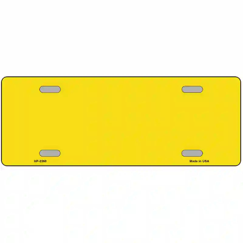 Yellow Solid Metal Novelty License Plate