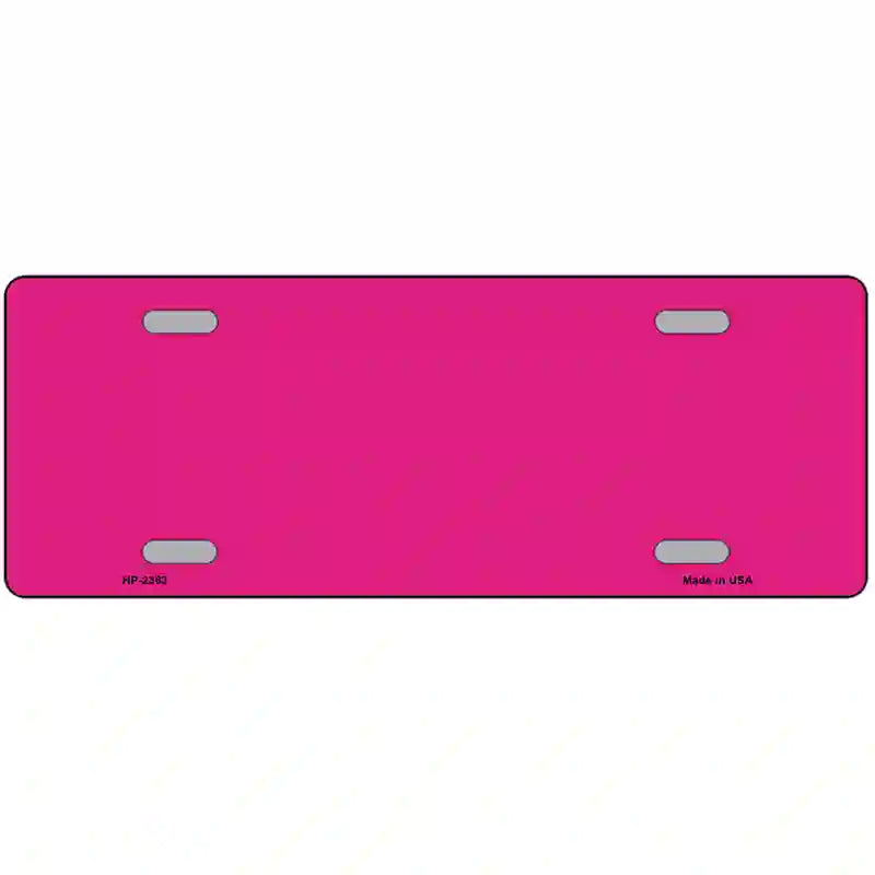 Pink Solid Metal Novelty License Plate