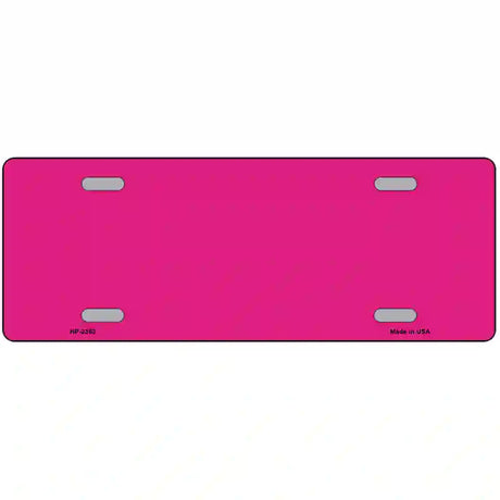 Pink Solid Metal Novelty License Plate