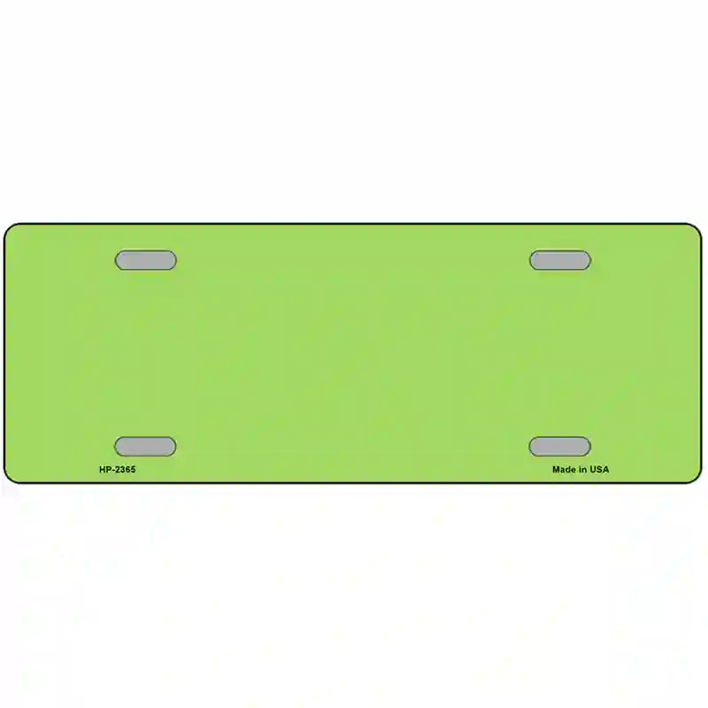 Lime Green Solid Metal Novelty License Plate