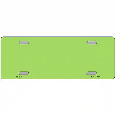 Lime Green Solid Metal Novelty License Plate