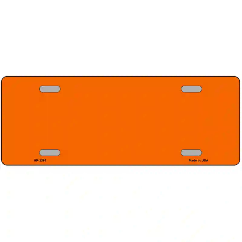 Orange Solid Metal Novelty License Plate