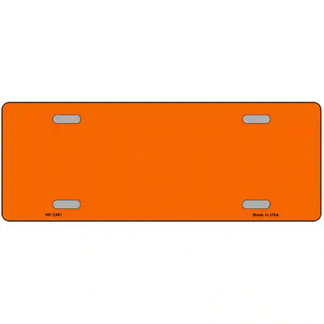 Orange Solid Metal Novelty License Plate