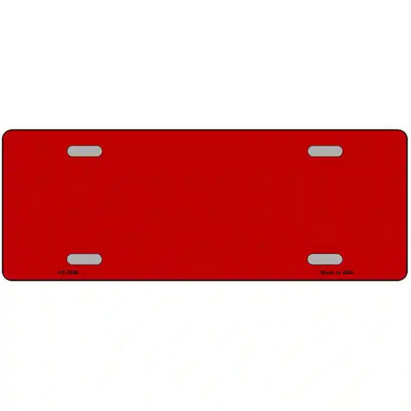 Red Solid Metal Novelty License Plate