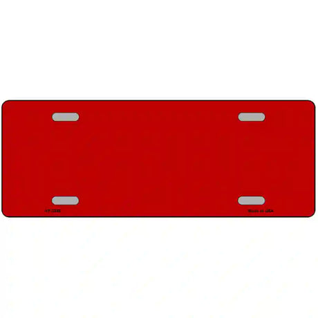 Red Solid Metal Novelty License Plate