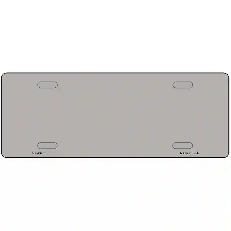 Gray Solid Metal Novelty License Plate