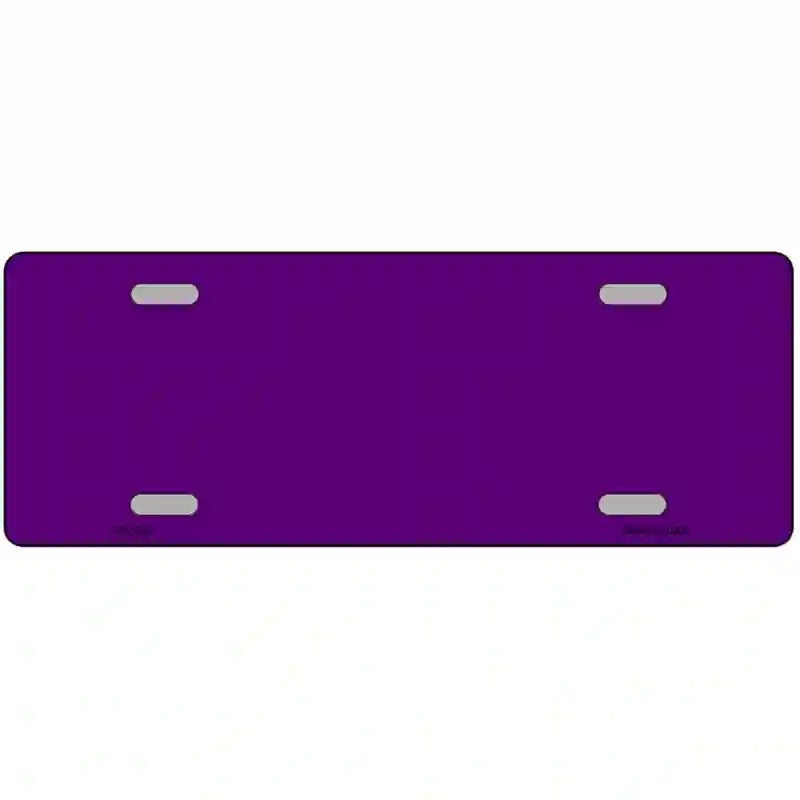 Purple Solid Metal Novelty License Plate