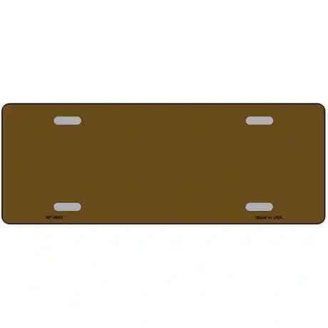 Brown Solid Metal Novelty License Plate