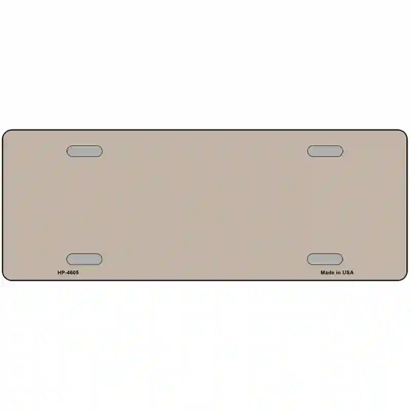 Tan Solid Metal Novelty License Plate