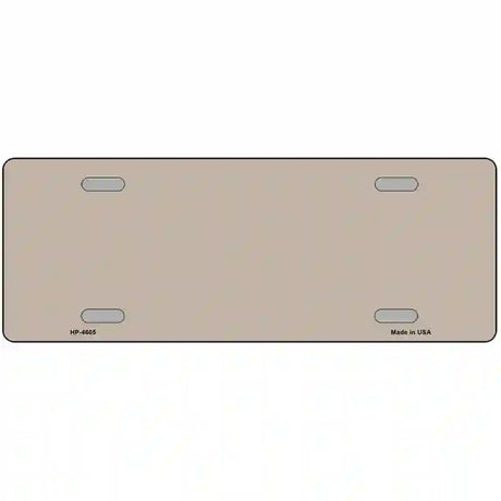 Tan Solid Metal Novelty License Plate